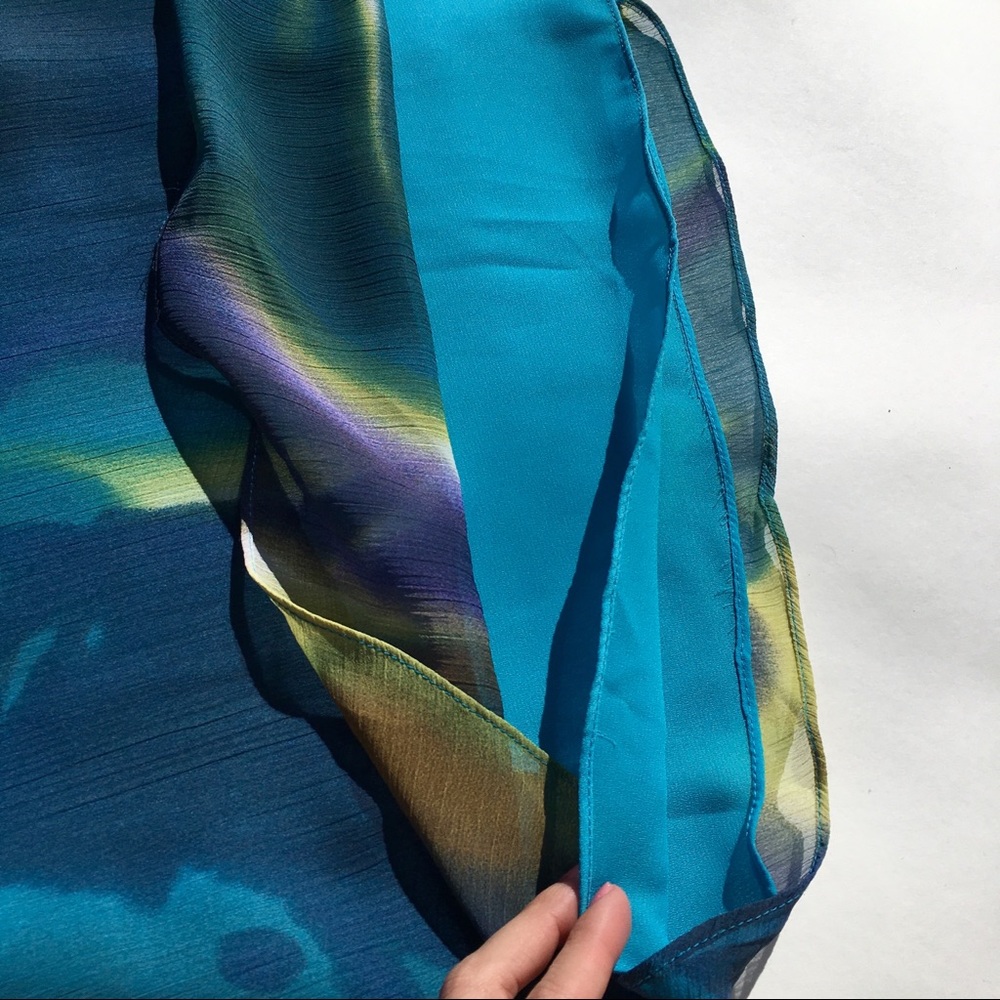 Mica Blue and Emerald Green Cocktail Dress - Picture 6 of 7
